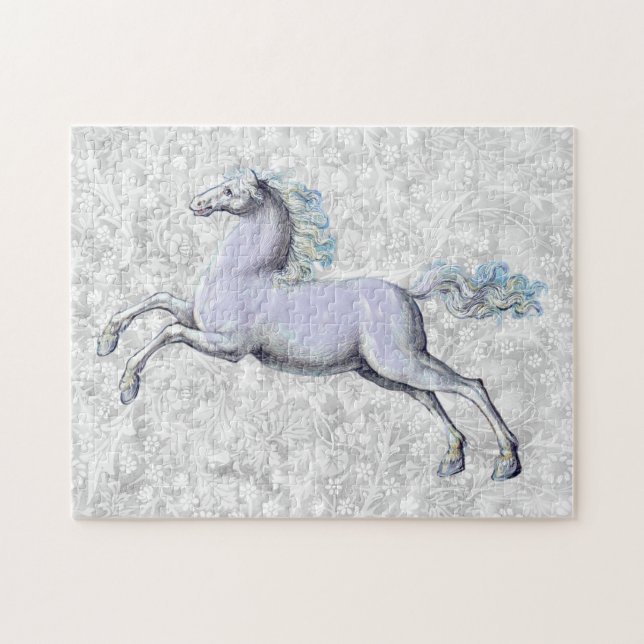 Vintage Grey Horse on Grey Pattern Puzzle (Horizontal)