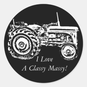 vintage Grey massey fergison tractor Classic Round Sticker