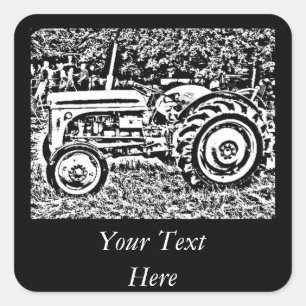 Vintage Grey massey fergison tractor Square Sticker