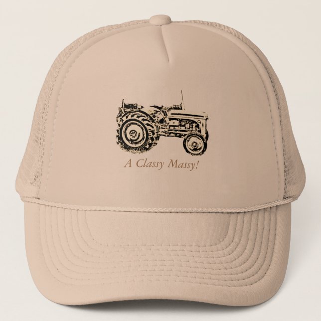 vintage Grey massey fergison tractor Trucker Hat (Front)