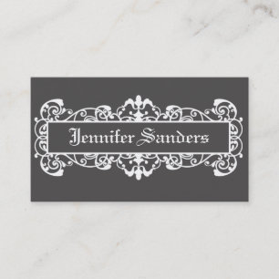 Vintage Grey Modern Swirl Business Card