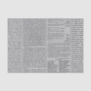 Vintage Grey Newspaper Tissue Paper