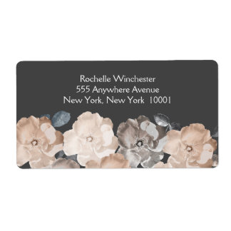 Vintage Grey Roses Wedding Address Labels