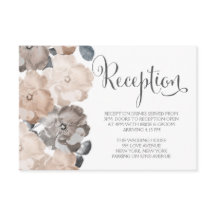 Vintage Grey Roses Wedding Reception Cards