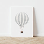 Vintage Grey Watercolor Hot Air Balloon Faux Canvas Print<br><div class="desc">This vintage watercolor hot air balloon print is a beautiful way to decorate your nursery,  kids room,  or any travel-themed space.</div>