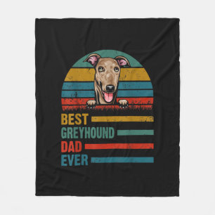 Vintage Greyhound Dog Lover Fathers Day Gifts Fleece Blanket