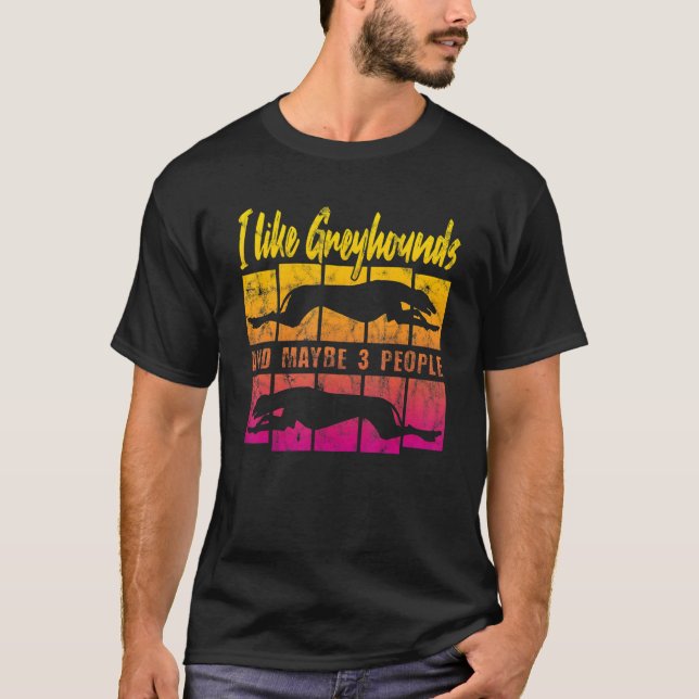 Vintage Greyhound Dog Sunset T-Shirt (Front)