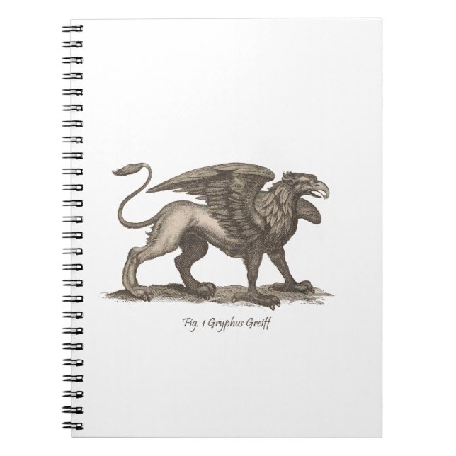 Vintage griffin (gryphus greiff) illustration. notebook (Front)