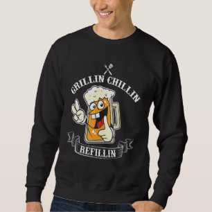 Vintage Grill Dad Grilling Chilling Refilling 1 Sweatshirt