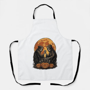 Vintage Grim Reapers Halloween Pumpkin Vector Desi Apron
