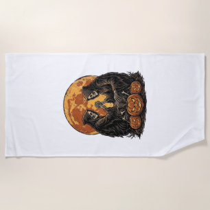 Vintage Grim Reapers Halloween Pumpkin Vector Desi Beach Towel