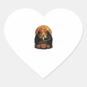 Vintage Grim Reapers Halloween Pumpkin Vector Desi Heart Sticker