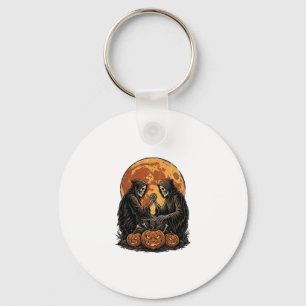 Vintage Grim Reapers Halloween Pumpkin Vector Desi Key Ring