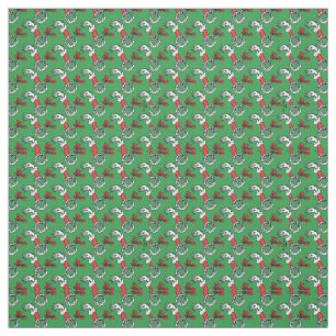 Vintage Grinch Christmas Wreath Pattern Fabric