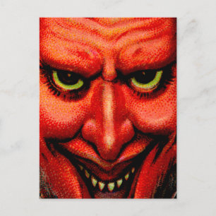 Vintage Grinning Krampus Postcard