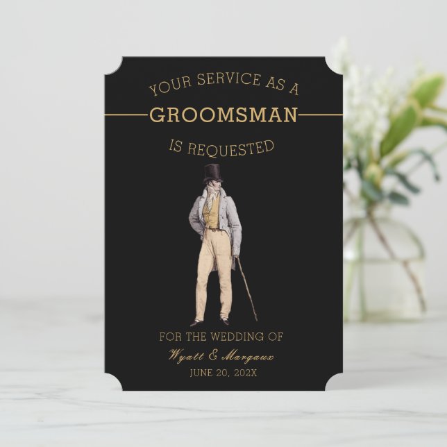 Vintage Groomsman Invitation (Standing Front)