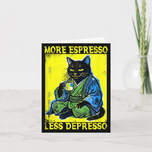 Vintage Groovy Cat Coffee More Espresso Less Card