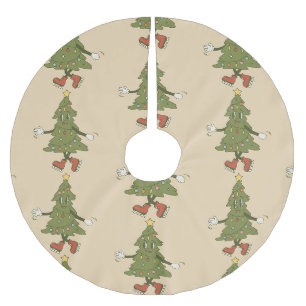 vintage groovy christmas tree 1960s brushed polyester tree skirt
