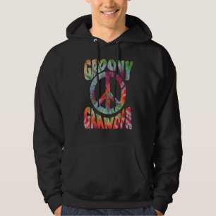 Vintage Groovy Hippie Tie Dye Vintage Peace Sign G Hoodie