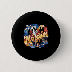 Vintage Groovy Motown Music Watercolor Art 6 Cm Round Badge