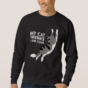 Vintage Groovy My Cat Thinks I am Cool Original Ca Sweatshirt
