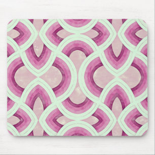 Vintage Groovy Rainbow Pattern In Mulberry Mouse Pad