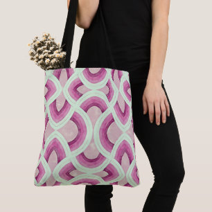 Vintage Groovy Rainbow Pattern In Mulberry Tote Bag