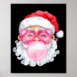 Vintage Groovy Santa Claus Christmas Vibes Womens Poster