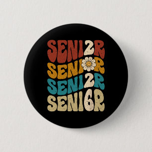 Vintage Groovy Senior 2026 Cl Of 2026 Graduation G 6 Cm Round Badge