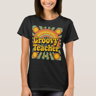 Vintage Groovy Teacher Tee Fun Back to School