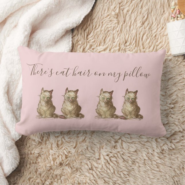 Vintage Grouchy Cats There's Cat hair on my Lumbar Cushion (Blanket)