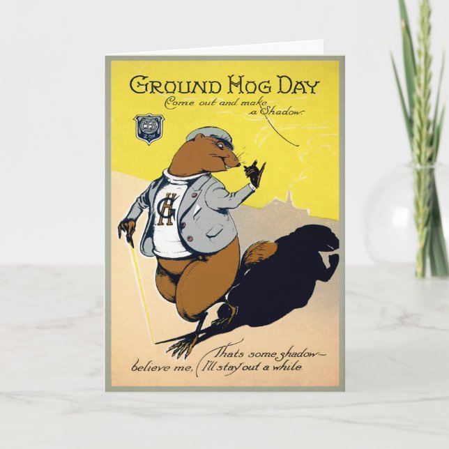 Vintage Groundhog Day Feb 2nd Card (Front)