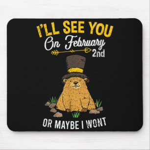 Vintage Groundhog Day February 2nd Celebration  Mouse Pad