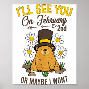 Vintage Groundhog Day February 2nd Celebration Poster