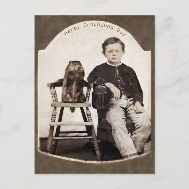 Vintage Groundhog Day Postcard (Front)