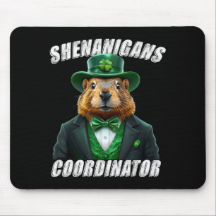 Vintage Groundhog Leprechaun Ground Hog Day St Pat Mouse Pad