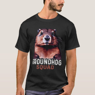 Vintage Groundhog Squad Funny Lovers Groundhog Hap T-Shirt