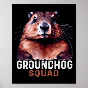 Vintage groundhog squad funny lovers groundhog poster