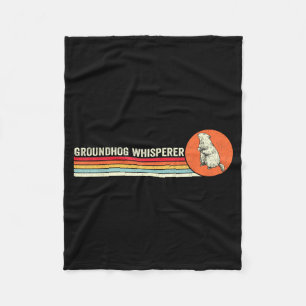 Vintage Groundhog Whisperer Ground Hog Day Men Wom Fleece Blanket