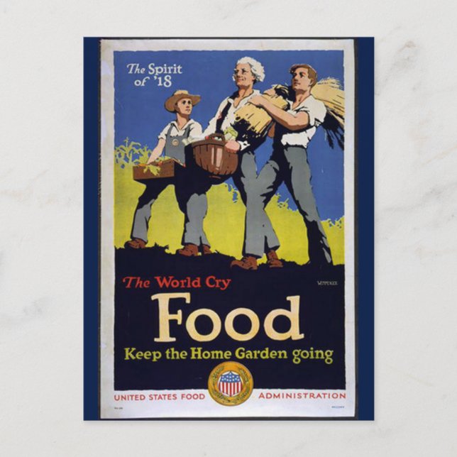 Vintage Grow Food postcard (Front)