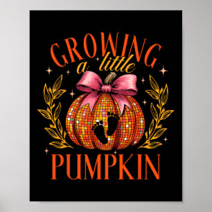 Vintage Growing A Little Pumpkin Thanksgiving Preg Poster