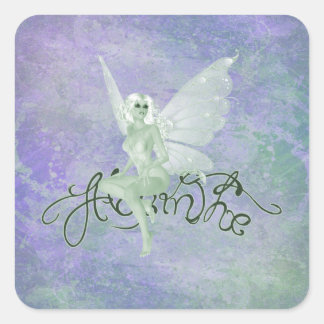Vintage Grunge Absinthe Green Fairy Square Sticker