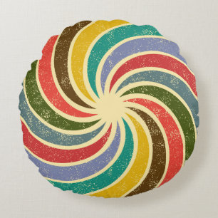 Vintage Grunge Abstract Cleanable Background. Round Cushion