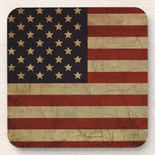 Vintage Grunge American Flag Coaster