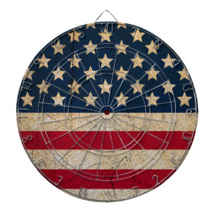 Vintage Grunge American Flag Dartboard