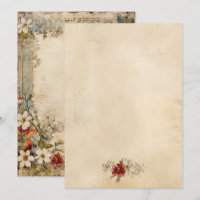 Vintage Grunge Artisan Botanical Parchment