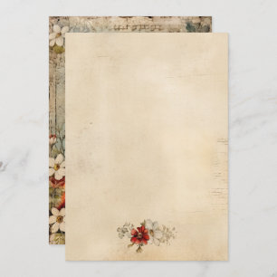 Vintage Grunge Artisan Botanical Parchment Card