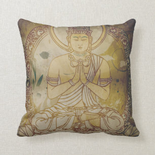 Vintage Grunge Buddha Cushion