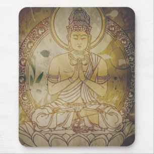 Vintage Grunge Buddha Mouse Pad