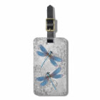 Vintage Grunge Damask Dragonflies